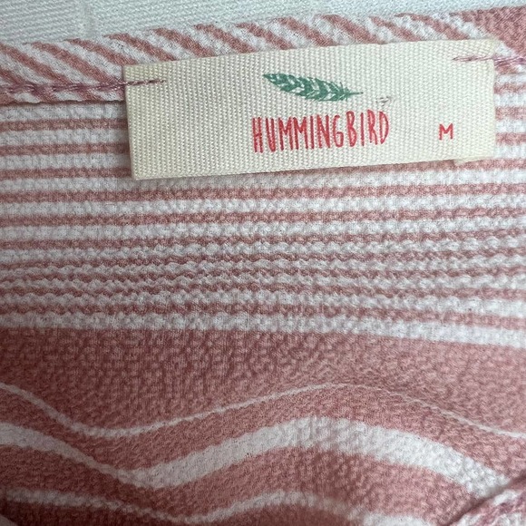 Hummingbird Striped Red Romper Shorts Size Medium - Picture 7 of 12